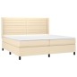 vidaXL Boxspringbett mit Matratze Creme 200x200 cm Stoff vidaXL Boxspringbett mit Matratze Creme 200x200 cm Stoff