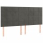 vidaXL Boxspringbett mit Matratze Dunkelgrau 200x200 cm Samt vidaXL Boxspringbett mit Matratze Dunkelgrau 200x200 cm Samt