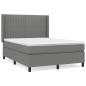 vidaXL Boxspringbett mit Matratze Dunkelgrau 140x200 cm Stoff vidaXL Boxspringbett mit Matratze Dunkelgrau 140x200 cm Stoff