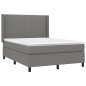 vidaXL Boxspringbett mit Matratze Dunkelgrau 140x200 cm Stoff vidaXL Boxspringbett mit Matratze Dunkelgrau 140x200 cm Stoff