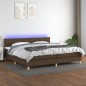 vidaXL Boxspringbett mit Matratze & LED Dunkelbraun 200x200 cm Stoff vidaXL Boxspringbett mit Matratze & LED Dunkelbraun 200x200 cm Stoff