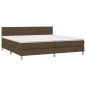vidaXL Boxspringbett mit Matratze & LED Dunkelbraun 200x200 cm Stoff vidaXL Boxspringbett mit Matratze & LED Dunkelbraun 200x200 cm Stoff