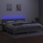 vidaXL Boxspringbett mit Matratze & LED Hellgrau 200x200 cm Stoff vidaXL Boxspringbett mit Matratze & LED Hellgrau 200x200 cm Stoff