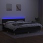 vidaXL Boxspringbett mit Matratze & LED Schwarz 200x200 cm Stoff vidaXL Boxspringbett mit Matratze & LED Schwarz 200x200 cm Stoff