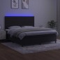 vidaXL Boxspringbett mit Matratze & LED Schwarz 180x200 cm Samt vidaXL Boxspringbett mit Matratze & LED Schwarz 180x200 cm Samt
