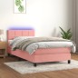 vidaXL Boxspringbett mit Matratze & LED Rosa 90x190 cm Samt vidaXL Boxspringbett mit Matratze & LED Rosa 90x190 cm Samt