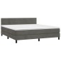 vidaXL Boxspringbett mit Matratze & LED Dunkelgrau 180x200 cm Samt vidaXL Boxspringbett mit Matratze & LED Dunkelgrau 180x200 cm Samt