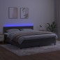 vidaXL Boxspringbett mit Matratze & LED Dunkelgrau 180x200 cm Samt vidaXL Boxspringbett mit Matratze & LED Dunkelgrau 180x200 cm Samt
