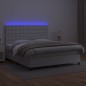 vidaXL Boxspringbett mit Matratze & LED Weiß 180x200 cm Kunstleder vidaXL Boxspringbett mit Matratze & LED Weiß 180x200 cm Kunstleder