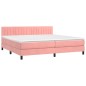 vidaXL Boxspringbett mit Matratze & LED Rosa 200x200 cm Samt vidaXL Boxspringbett mit Matratze & LED Rosa 200x200 cm Samt