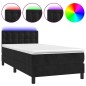 vidaXL Boxspringbett mit Matratze & LED Schwarz 80x200 cm Samt vidaXL Boxspringbett mit Matratze & LED Schwarz 80x200 cm Samt