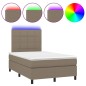 vidaXL Boxspringbett mit Matratze & LED Taupe 120x200 cm Stoff vidaXL Boxspringbett mit Matratze & LED Taupe 120x200 cm Stoff