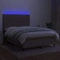 vidaXL Boxspringbett mit Matratze & LED Taupe 140x190 cm Stoff vidaXL Boxspringbett mit Matratze & LED Taupe 140x190 cm Stoff