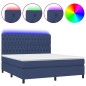 vidaXL Boxspringbett mit Matratze & LED Blau 180x200 cm Stoff vidaXL Boxspringbett mit Matratze & LED Blau 180x200 cm Stoff