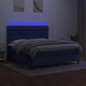 vidaXL Boxspringbett mit Matratze & LED Blau 180x200 cm Stoff vidaXL Boxspringbett mit Matratze & LED Blau 180x200 cm Stoff