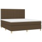 vidaXL Boxspringbett mit Matratze & LED Dunkelbraun 180x200 cm Stoff vidaXL Boxspringbett mit Matratze & LED Dunkelbraun 180x200 cm Stoff