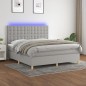 vidaXL Boxspringbett mit Matratze & LED Hellgrau 160x200 cm Stoff vidaXL Boxspringbett mit Matratze & LED Hellgrau 160x200 cm Stoff