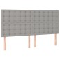 vidaXL Boxspringbett mit Matratze & LED Hellgrau 160x200 cm Stoff vidaXL Boxspringbett mit Matratze & LED Hellgrau 160x200 cm Stoff