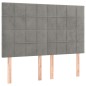 vidaXL Boxspringbett mit Matratze & LED Hellgrau 140x200 cm Samt vidaXL Boxspringbett mit Matratze & LED Hellgrau 140x200 cm Samt