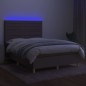 vidaXL Boxspringbett mit Matratze & LED Taupe 140x190 cm Stoff vidaXL Boxspringbett mit Matratze & LED Taupe 140x190 cm Stoff