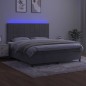 vidaXL Boxspringbett mit Matratze & LED Hellgrau 160x200 cm Samt vidaXL Boxspringbett mit Matratze & LED Hellgrau 160x200 cm Samt