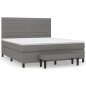 vidaXL Boxspringbett mit Matratze Dunkelgrau 180x200 cm Stoff vidaXL Boxspringbett mit Matratze Dunkelgrau 180x200 cm Stoff