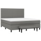 vidaXL Boxspringbett mit Matratze Dunkelgrau 160x200 cm Stoff vidaXL Boxspringbett mit Matratze Dunkelgrau 160x200 cm Stoff