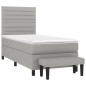 vidaXL Boxspringbett mit Matratze Hellgrau 90x190 cm Stoff vidaXL Boxspringbett mit Matratze Hellgrau 90x190 cm Stoff