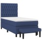 vidaXL Boxspringbett mit Matratze Blau 90x190 cm Stoff vidaXL Boxspringbett mit Matratze Blau 90x190 cm Stoff