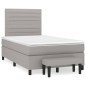 vidaXL Boxspringbett mit Matratze Hellgrau 120x200 cm Stoff vidaXL Boxspringbett mit Matratze Hellgrau 120x200 cm Stoff