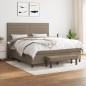 vidaXL Boxspringbett mit Matratze Taupe 160x200 cm Stoff vidaXL Boxspringbett mit Matratze Taupe 160x200 cm Stoff