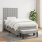 vidaXL Boxspringbett mit Matratze Hellgrau 80x200 cm Stoff vidaXL Boxspringbett mit Matratze Hellgrau 80x200 cm Stoff