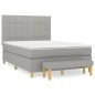 vidaXL Boxspringbett mit Matratze Hellgrau 140x190 cm Stoff vidaXL Boxspringbett mit Matratze Hellgrau 140x190 cm Stoff