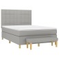 vidaXL Boxspringbett mit Matratze Hellgrau 140x190 cm Stoff vidaXL Boxspringbett mit Matratze Hellgrau 140x190 cm Stoff
