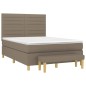 vidaXL Boxspringbett mit Matratze Taupe 140x190 cm Stoff vidaXL Boxspringbett mit Matratze Taupe 140x190 cm Stoff