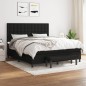 vidaXL Boxspringbett mit Matratze Schwarz 160x200 cm Stoff vidaXL Boxspringbett mit Matratze Schwarz 160x200 cm Stoff