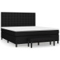 vidaXL Boxspringbett mit Matratze Schwarz 160x200 cm Stoff vidaXL Boxspringbett mit Matratze Schwarz 160x200 cm Stoff