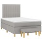 vidaXL Boxspringbett mit Matratze Hellgrau 120x200 cm Stoff vidaXL Boxspringbett mit Matratze Hellgrau 120x200 cm Stoff