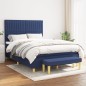 vidaXL Boxspringbett mit Matratze Blau 140x190 cm Stoff vidaXL Boxspringbett mit Matratze Blau 140x190 cm Stoff