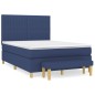 vidaXL Boxspringbett mit Matratze Blau 140x190 cm Stoff vidaXL Boxspringbett mit Matratze Blau 140x190 cm Stoff