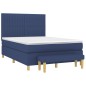 vidaXL Boxspringbett mit Matratze Blau 140x190 cm Stoff vidaXL Boxspringbett mit Matratze Blau 140x190 cm Stoff