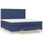 vidaXL Boxspringbett mit Matratze Blau 180x200 cm Stoff vidaXL Boxspringbett mit Matratze Blau 180x200 cm Stoff