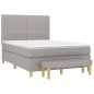vidaXL Boxspringbett mit Matratze Hellgrau 140x200 cm Stoff vidaXL Boxspringbett mit Matratze Hellgrau 140x200 cm Stoff