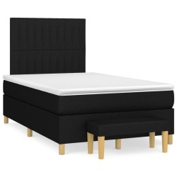 vidaXL Boxspringbett mit Matratze Schwarz 120x200 cm Stoff