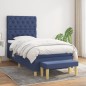 vidaXL Boxspringbett mit Matratze Blau 80x200 cm Stoff vidaXL Boxspringbett mit Matratze Blau 80x200 cm Stoff