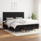 vidaXL Boxspringbett mit Matratze Schwarz 200x200 cm Stoff vidaXL Boxspringbett mit Matratze Schwarz 200x200 cm Stoff