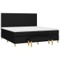 vidaXL Boxspringbett mit Matratze Schwarz 200x200 cm Stoff vidaXL Boxspringbett mit Matratze Schwarz 200x200 cm Stoff