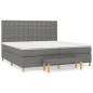 vidaXL Boxspringbett mit Matratze Dunkelgrau 200x200 cm Stoff vidaXL Boxspringbett mit Matratze Dunkelgrau 200x200 cm Stoff