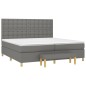 vidaXL Boxspringbett mit Matratze Dunkelgrau 200x200 cm Stoff vidaXL Boxspringbett mit Matratze Dunkelgrau 200x200 cm Stoff