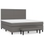 vidaXL Boxspringbett mit Matratze Grau 180x200 cm Kunstleder vidaXL Boxspringbett mit Matratze Grau 180x200 cm Kunstleder